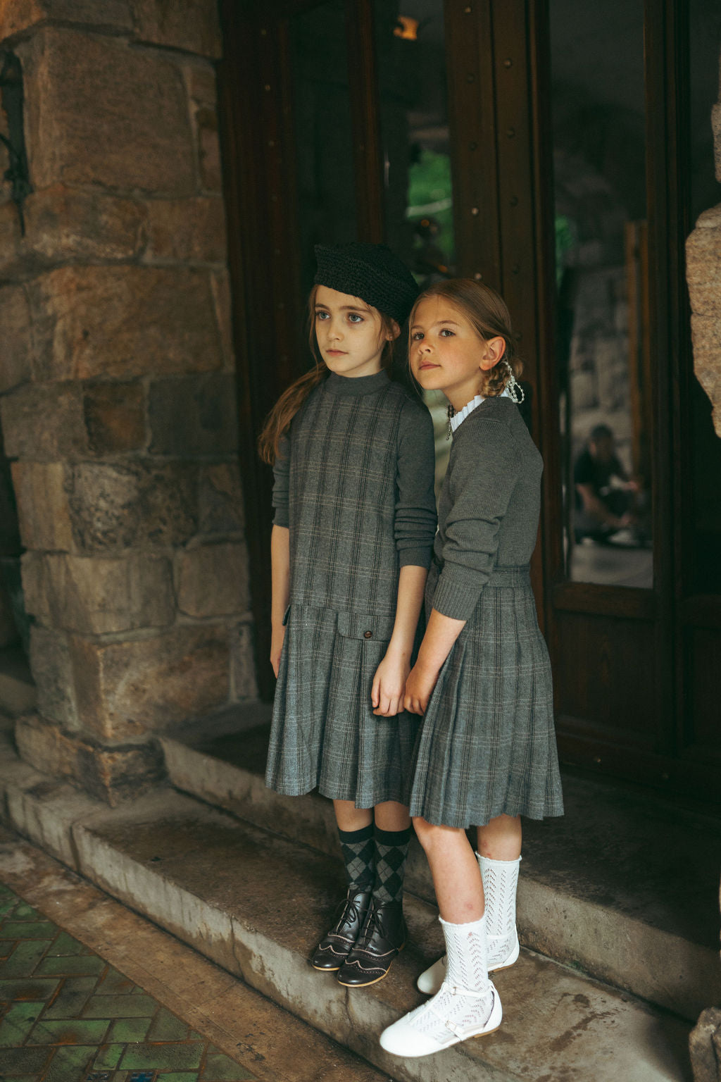 Charcoal Plaid Skirt