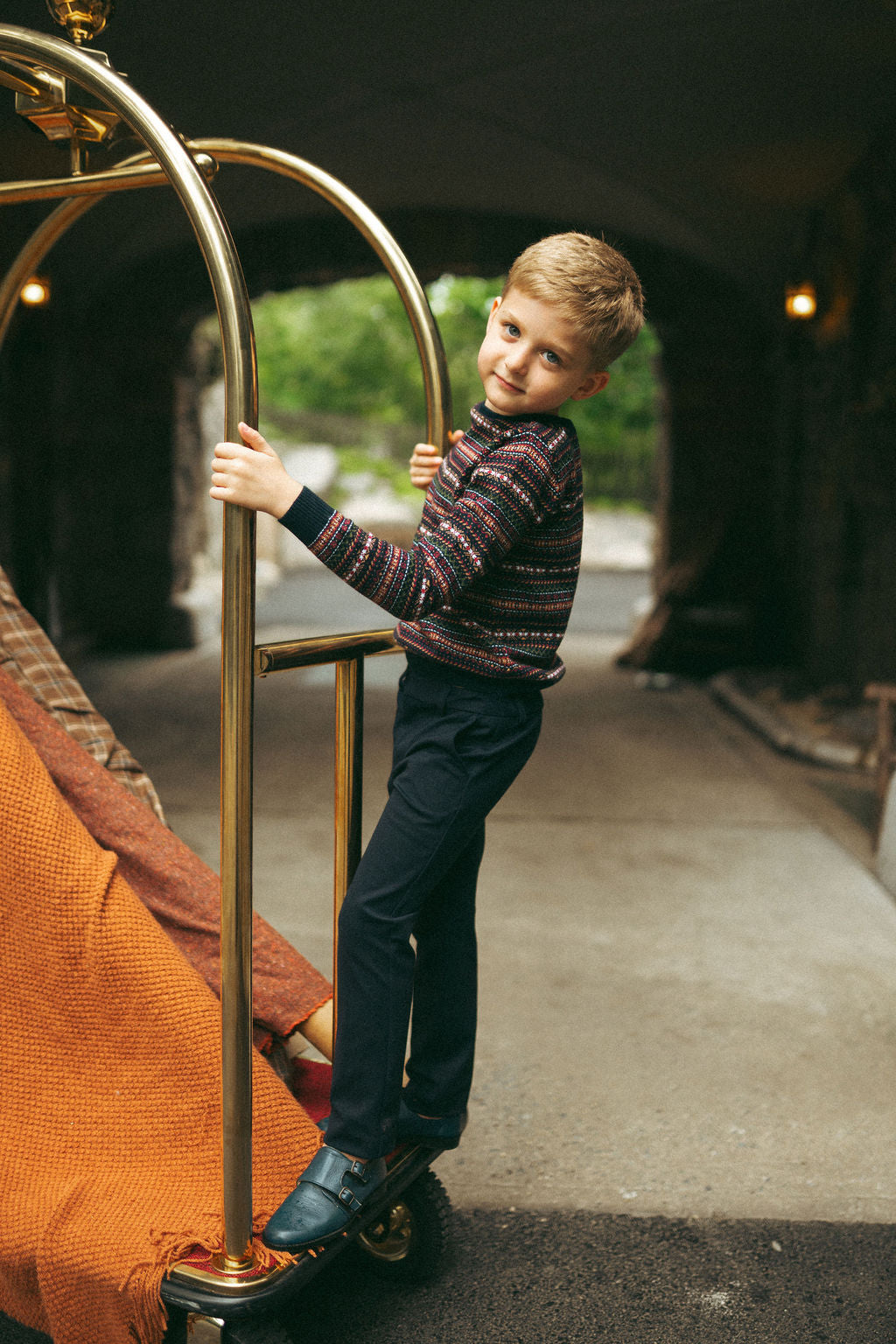 Everest Pattern V-Neck Sweater