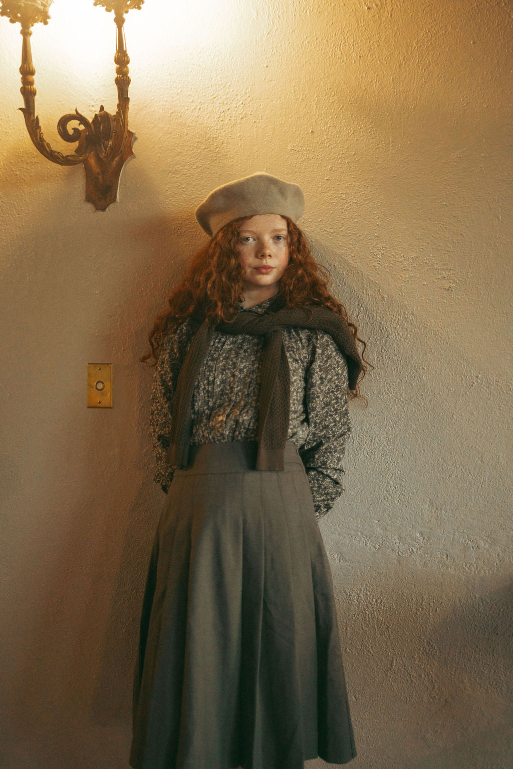 Button Waist Grey Skirt